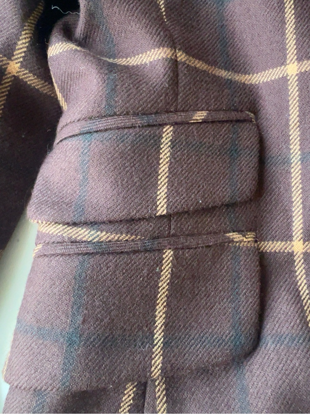 Vintage Jennifer Moore 100% Wool Windowpane Plaid Blazer Brown Sz6 Velvet Collar - Picture 5 of 8
